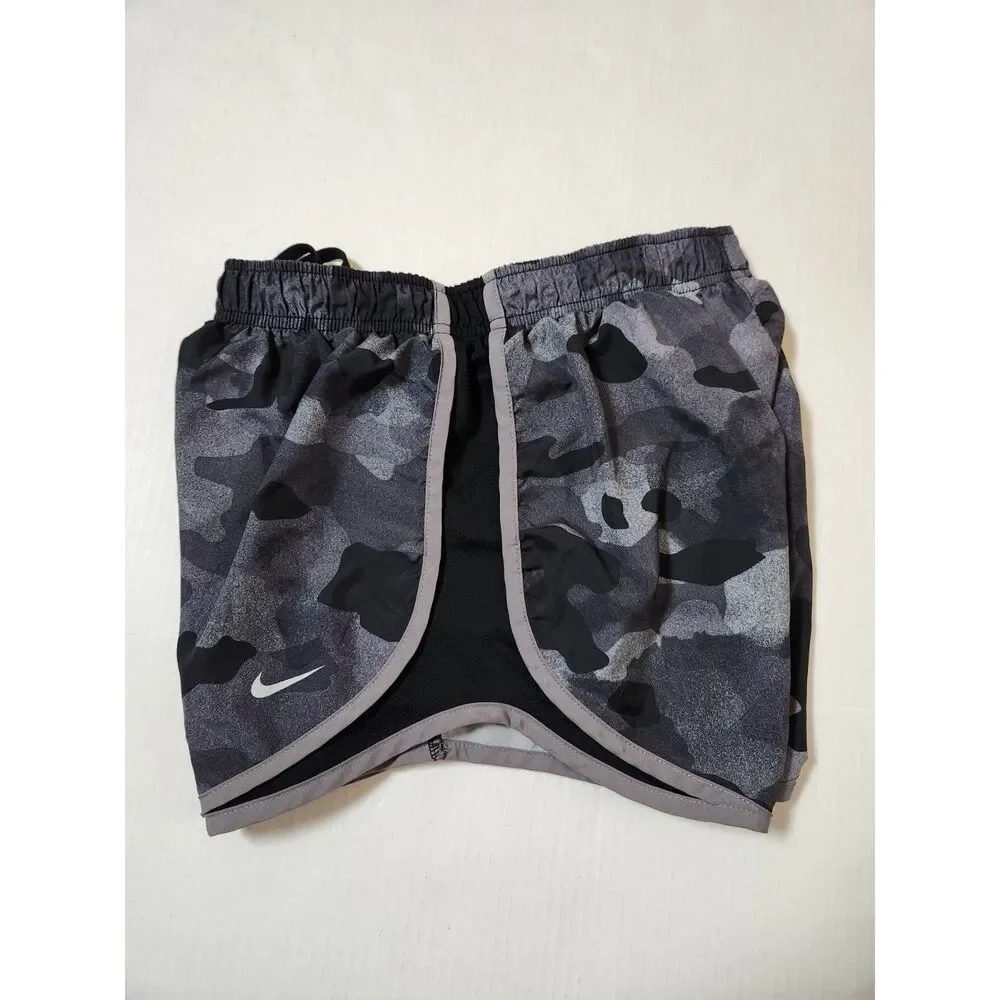 Nike Dri Fit Lined Running Shorts Women’s Small Black Camo